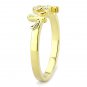 LO3965 - Flash Gold Brass Ring with Top Grade Crystal in Clear