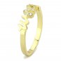 LO3966 - Flash Gold Brass Ring with Top Grade Crystal in Clear
