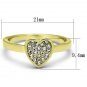 LO3983 - Flash Gold Brass Ring with Top Grade Crystal in Clear