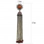 LO4197 - Antique Copper Brass Earrings with Synthetic Onyx in Garnet Default Title