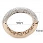 LO4269 - Rose Gold+e-coating Brass Bangle with Top Grade Crystal in Clear