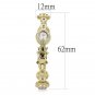 LO4273 - Gold Brass Bangle with Synthetic in Light Amethyst