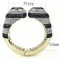 LO4274 - Gold Brass Bangle with Synthetic in Jet