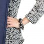 LO4274 - Gold Brass Bangle with Synthetic in Jet
