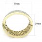 LO4277 - Gold Brass Bangle with Top Grade Crystal in Multi Color