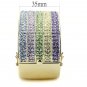 LO4277 - Gold Brass Bangle with Top Grade Crystal in Multi Color