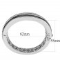 LO4278 - Rhodium Brass Bangle with Top Grade Crystal in Clear