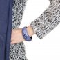 LO4283 - TIN Cobalt Black Brass Bangle with Top Grade Crystal in Sapphire