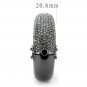 LO4304 - TIN Cobalt Black Brass Bangle with Top Grade Crystal in Black Diamond
