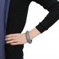 LO4304 - TIN Cobalt Black Brass Bangle with Top Grade Crystal in Black Diamond