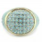 LO4350 - Gold Brass Bangle with Top Grade Crystal in Multi Color