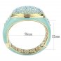 LO4350 - Gold Brass Bangle with Top Grade Crystal in Multi Color