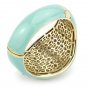 LO4350 - Gold Brass Bangle with Top Grade Crystal in Multi Color