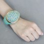 LO4350 - Gold Brass Bangle with Top Grade Crystal in Multi Color