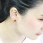 LO4675 - Gold Brass Earrings with Top Grade Crystal in Orange Default Title