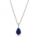 LO4683 - Rhodium Brass Chain Pendant with Synthetic in Montana