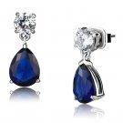 LO4684 - Rhodium Brass Earrings with Synthetic Synthetic Glass in Montana Default Title