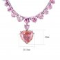 LO4705 - Rhodium Brass Necklace with AAA Grade CZ in Rose