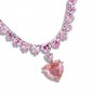 LO4705 - Rhodium Brass Necklace with AAA Grade CZ in Rose