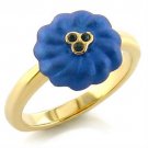 LO528 - Gold White Metal Ring with Top Grade Crystal in Montana