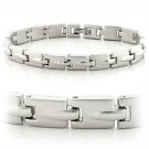 LO606 - Matte Rhodium & Rhodium White Metal Bracelet with No Stone