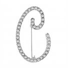 LOA1361 - Rhodium Brass Brooches with Top Grade Crystal in Clear Default Title
