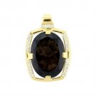 LOA373 - Gold 925 Sterling Silver Pendant with AAA Grade CZ in Smoky Topaz Default Title