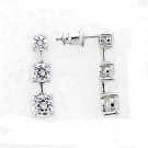 LOA379 - High-Polished 925 Sterling Silver Earrings with AAA Grade CZ in Clear Default Title
