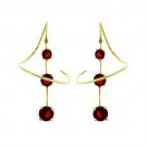 LOAS798 - Gold 925 Sterling Silver Earrings with AAA Grade CZ in Ruby Default Title