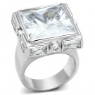 LOAS862 - Rhodium 925 Sterling Silver Ring with AAA Grade CZ in Clear