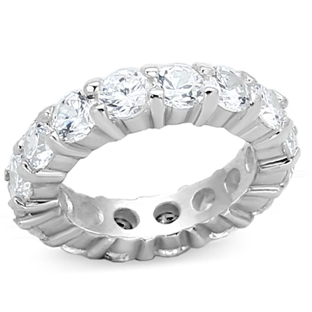 LOAS932 - Silver 925 Sterling Silver Ring with AAA Grade CZ in Clear