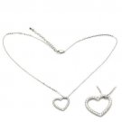 LOS032 - Rhodium 925 Sterling Silver Chain Pendant with AAA Grade CZ in Clear
