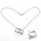 LOS144 - Rhodium 925 Sterling Silver Pendant with AAA Grade CZ in Clear
