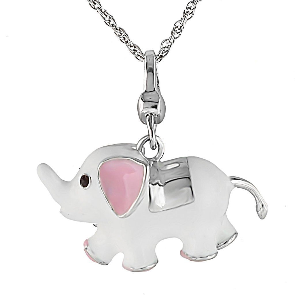 LOS421 - Silver 925 Sterling Silver Chain Pendant with Top Grade Crystal in Siam