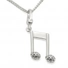 LOS443 - Silver 925 Sterling Silver Chain Pendant with Top Grade Crystal in Clear