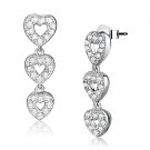 LOS722 - Rhodium 925 Sterling Silver Earrings with AAA Grade CZ in Clear Default Title