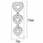 LOS722 - Rhodium 925 Sterling Silver Earrings with AAA Grade CZ in Clear Default Title