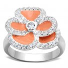 LOS725 - Silver 925 Sterling Silver Ring with AAA Grade CZ in Clear
