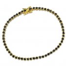 LOS838 - Gold 925 Sterling Silver Bracelet with AAA Grade CZ in Jet