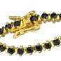 LOS838 - Gold 925 Sterling Silver Bracelet with AAA Grade CZ in Jet