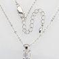 LOS896 - Rhodium 925 Sterling Silver Chain Pendant with AAA Grade CZ in Clear