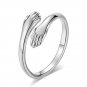 Love Hug Hands Open Ring Jewellery For Women Men Silvery
