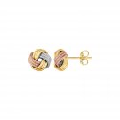 Love Knot Post Earrings in 14k Tri Color Gold Tri-Color Gold