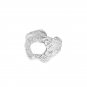 Masculine Irregular O Shape 925 Sterling Silver Adjustable Ring Rhodium