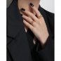 Men's Geometry Rectangle CZ 925 Sterling Silver Adjustable Ring Rhodium