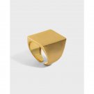 Men's Geometry Sqaure 925 Sterling Silver Adjustable Ring Rhodium