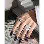 Men's Geometry Sqaure 925 Sterling Silver Adjustable Ring Rhodium