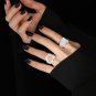 Men's Geometry Square Hot 925 Sterling Silver Adjustable Ring Rhodium
