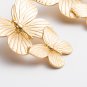 Metal Texture Two Butterfly Earrings Gold