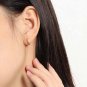 Mini Irregular Geometry Circle 925 Sterling Silver Hoop Earrings Yellow Gold